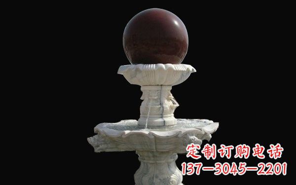 温州草白玉风水球石雕