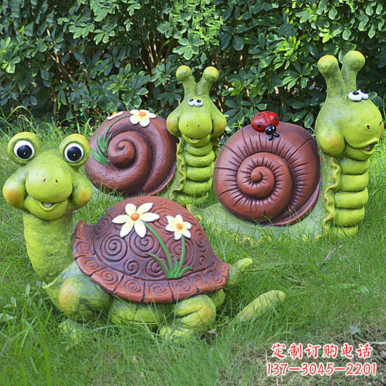 温州蜗牛雕塑——精致的草坪小动物装点