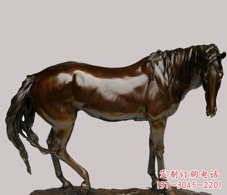 温州草原动物马铜雕摆件 (4)