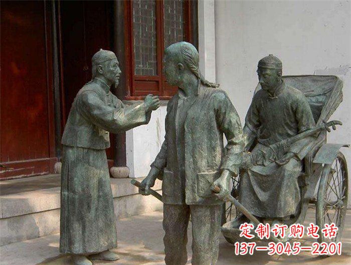 温州车夫拉车古代人物铜雕