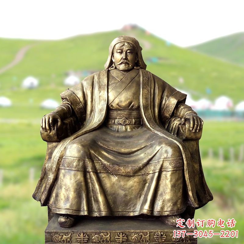 温州成吉思汗一件经典的玻璃钢雕塑