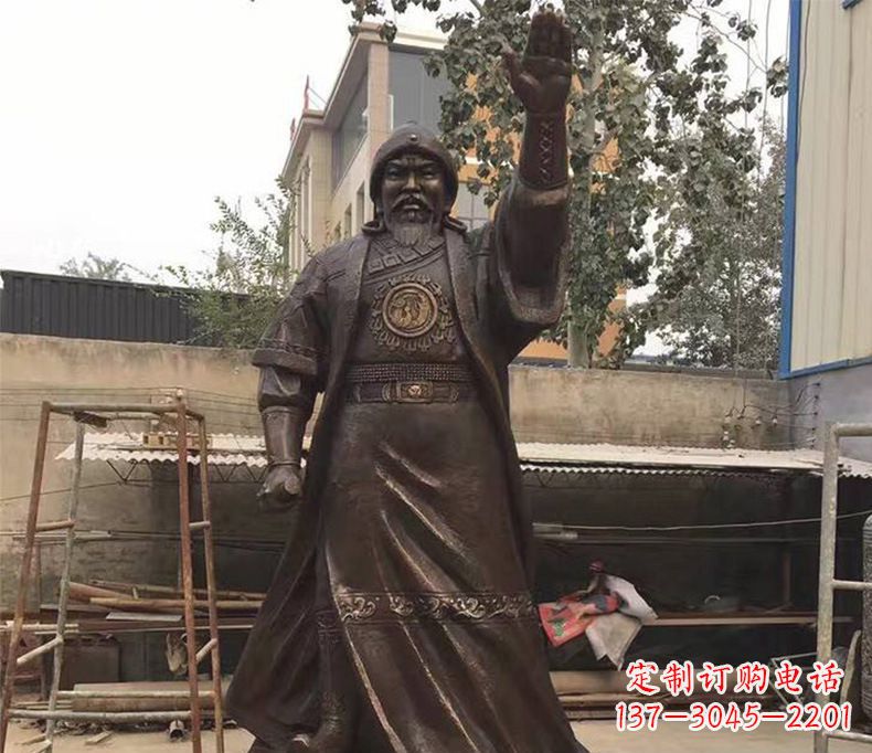 温州传承民族英雄——成吉思汗铜雕