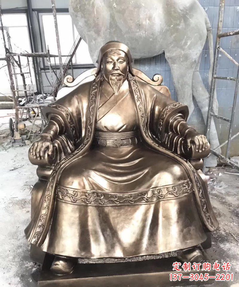 温州成吉思汗铜雕——象征着蒙古强大力量
