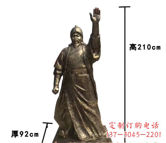 温州成吉思汗象征蒙古民族英雄气概的铜雕