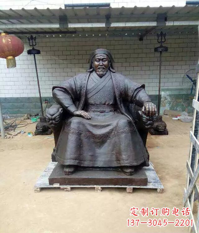 温州成吉思汗铜雕古代伟人