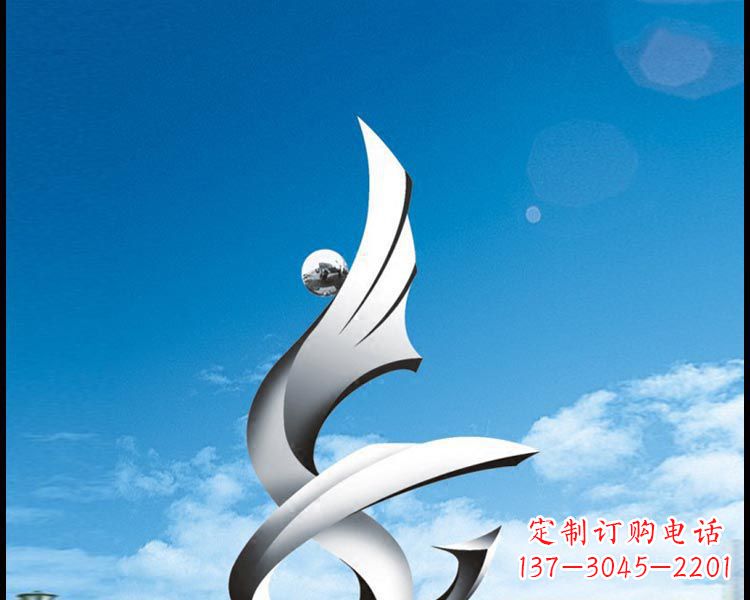 温州城市不锈钢抽象凤凰雕塑12