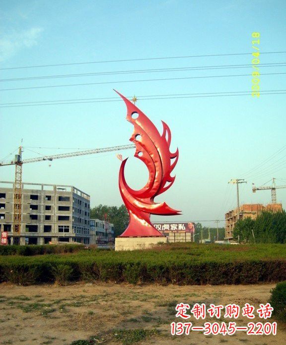 温州不锈钢凤凰雕塑传承传统文化的艺术精品