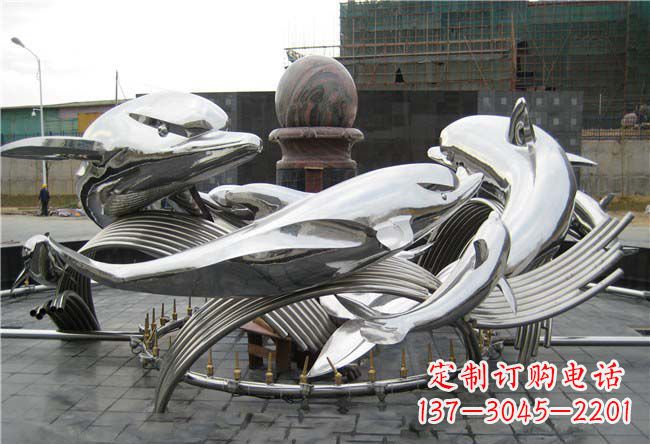 温州城市中的海豚雕塑