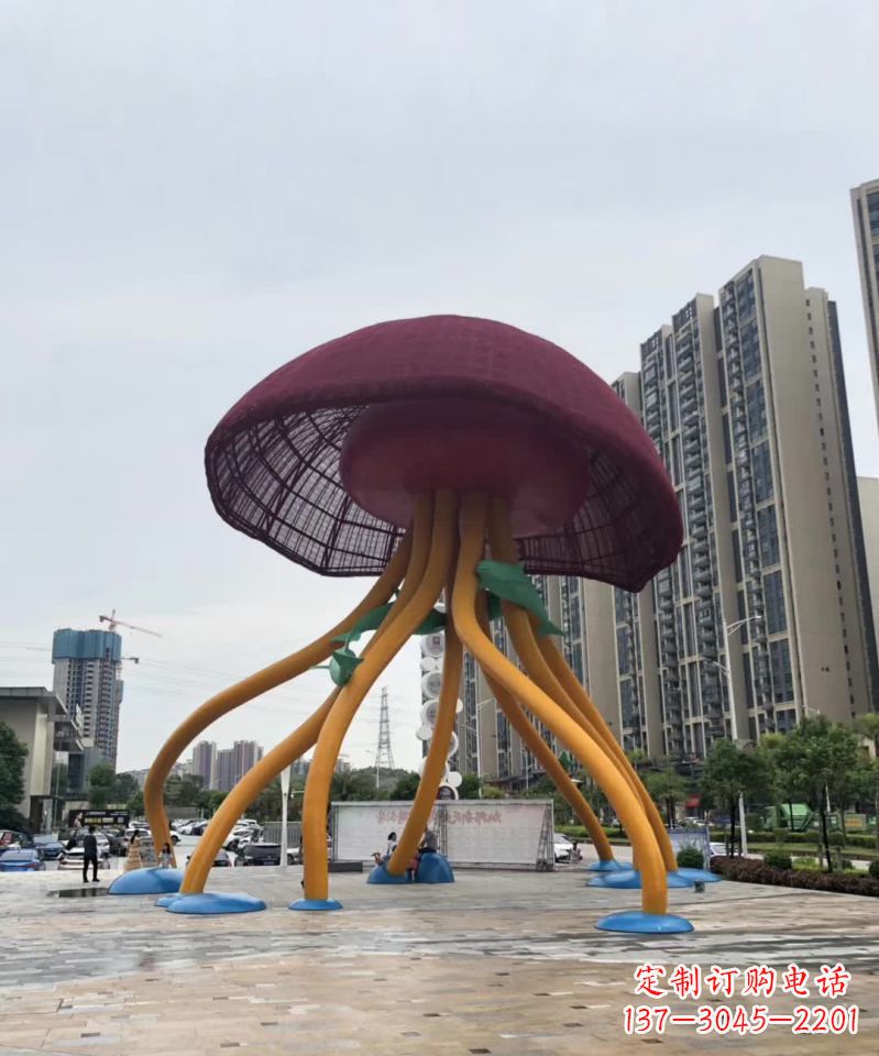 温州城市不锈钢蘑菇景观雕塑