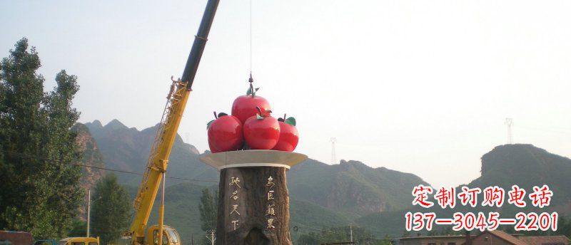 温州不锈钢苹果雕塑缔造城市风采