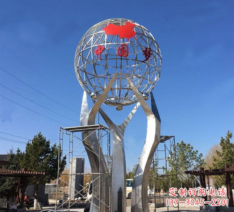 温州城市之星——不锈钢地球仪雕塑