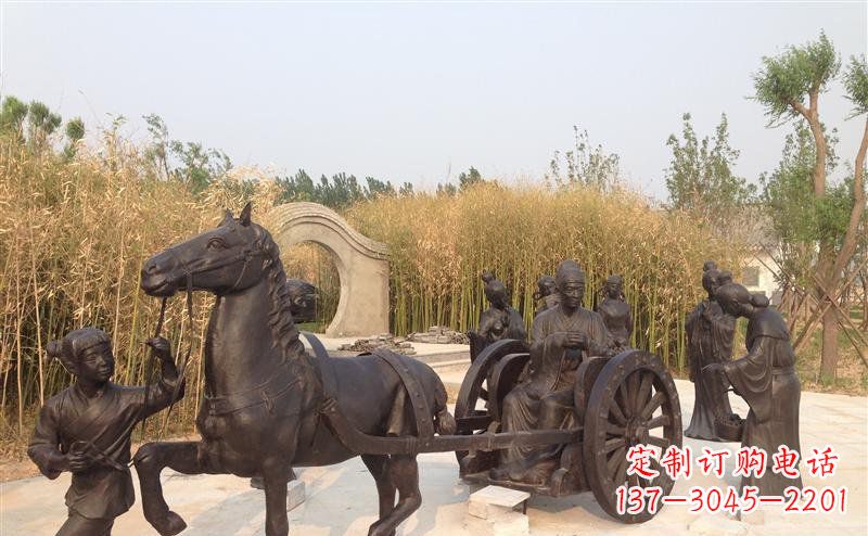 温州城市公园的马车雕塑