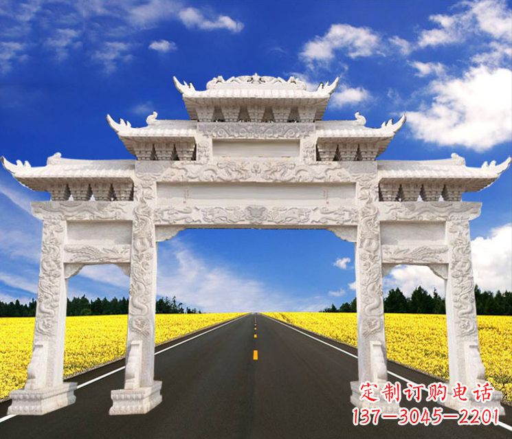 温州城市建筑牌楼石雕