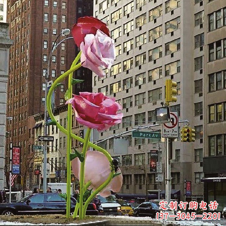 温州美丽的城市玫瑰雕塑