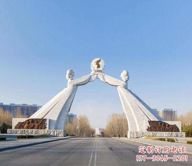 温州城市街道的拱门雕塑——让城市更加精彩