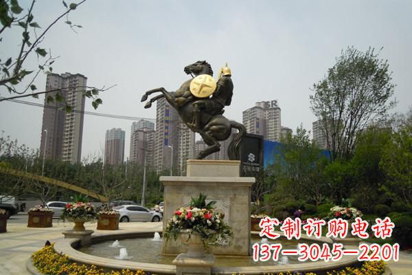 温州城市铸造铜马战士雕塑