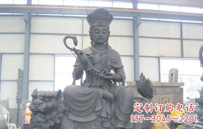 温州文殊菩萨坐狮子雕塑