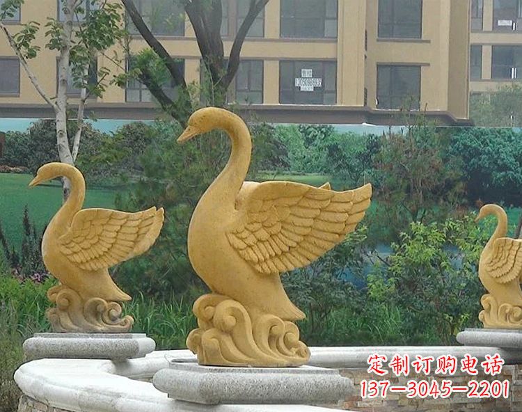 温州天鹅雕塑美丽的园林装饰