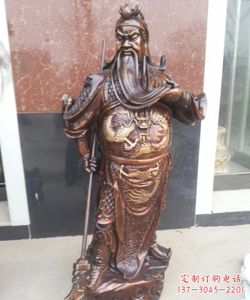 温州持刀关公古代人物铜雕
