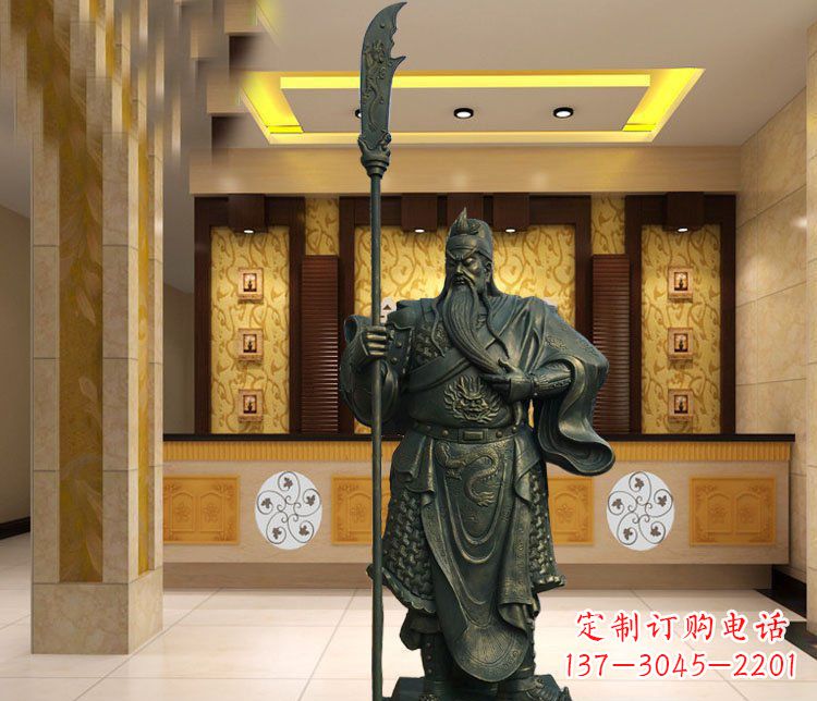 温州持刀关公武圣人雕塑