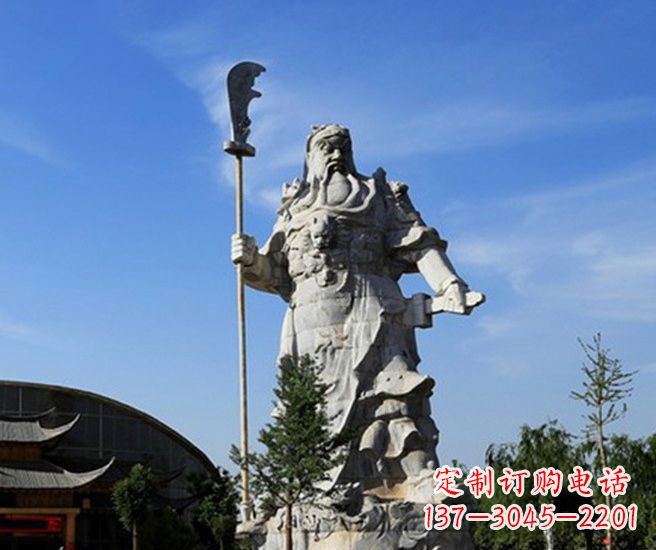 温州持刀武财神关公石雕