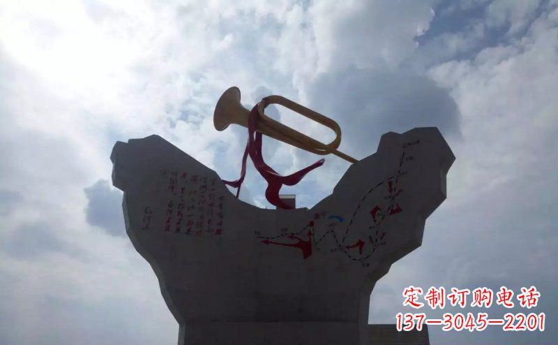 温州冲锋号军队景观铜雕