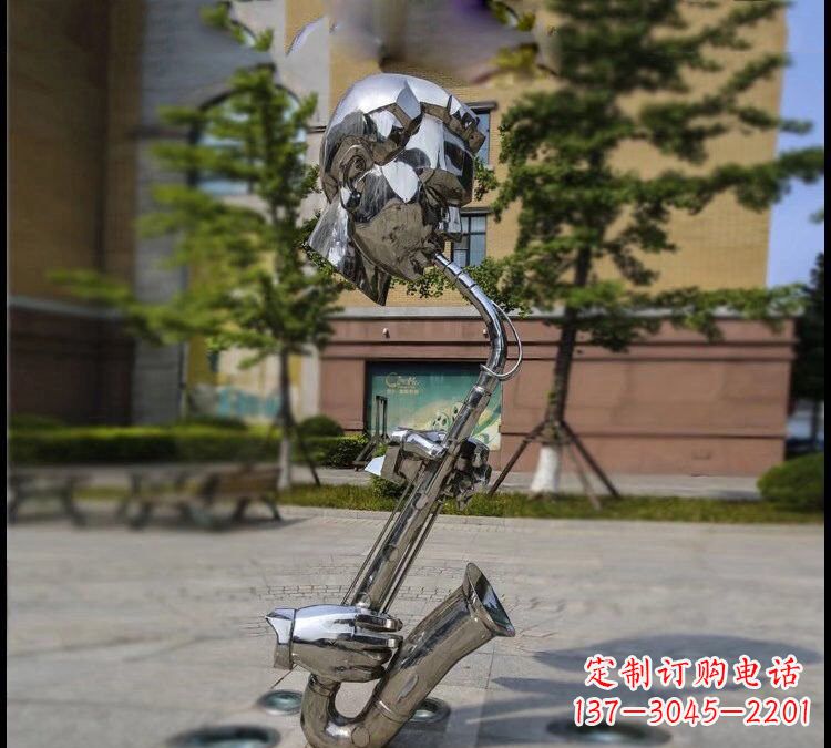 温州抽象不锈钢抽象吹萨克斯人物