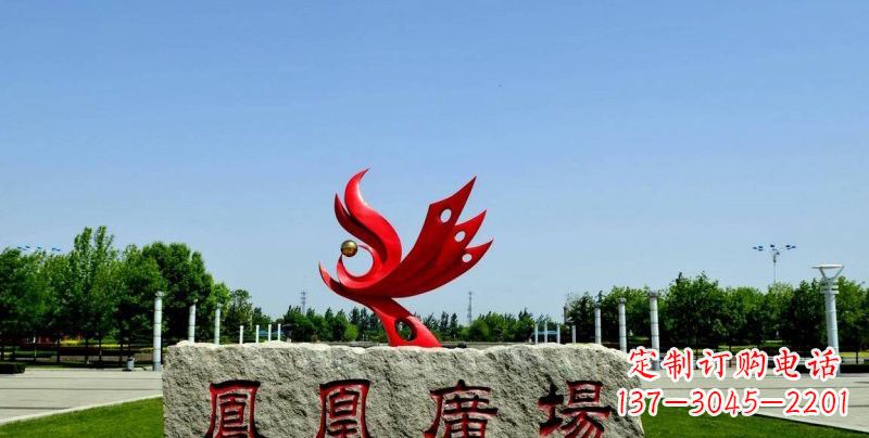 温州不锈钢凤凰雕塑奔放优雅的艺术之作