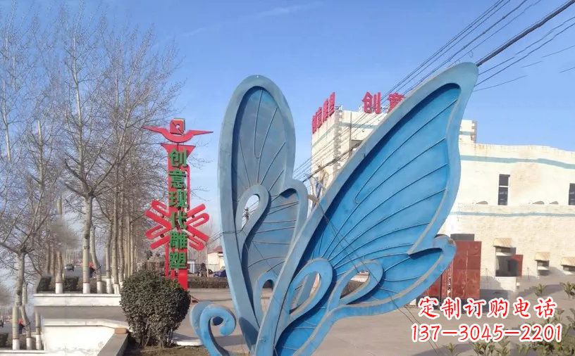温州抽象不锈钢蝴蝶雕塑把美丽永久定格