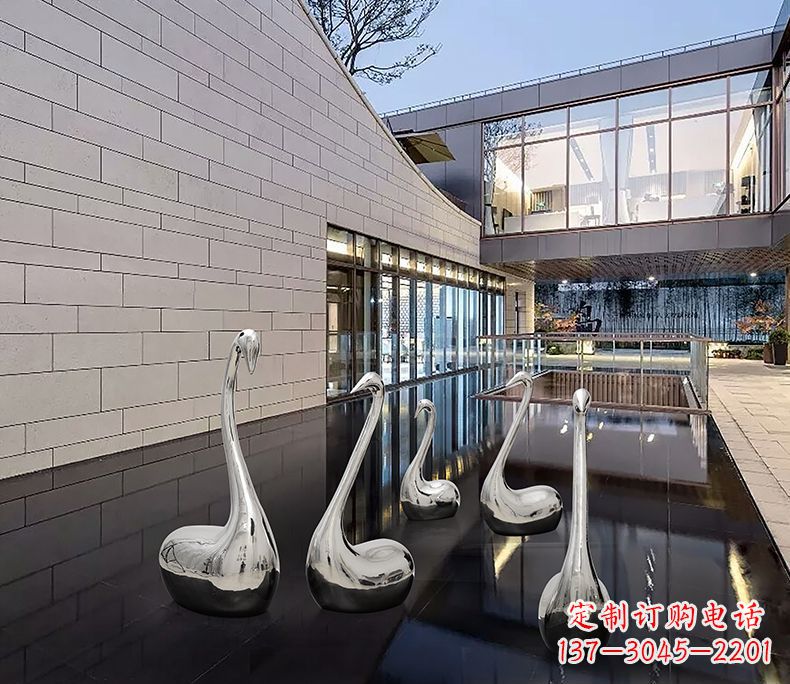 温州质朴无华的不锈钢天鹅雕塑