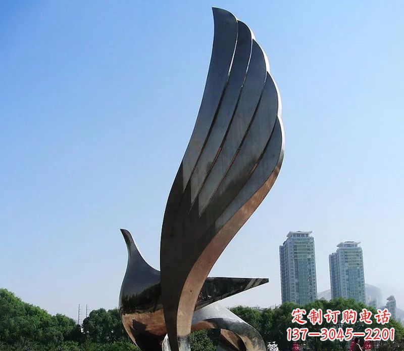 温州抽象翅膀雕塑不锈钢