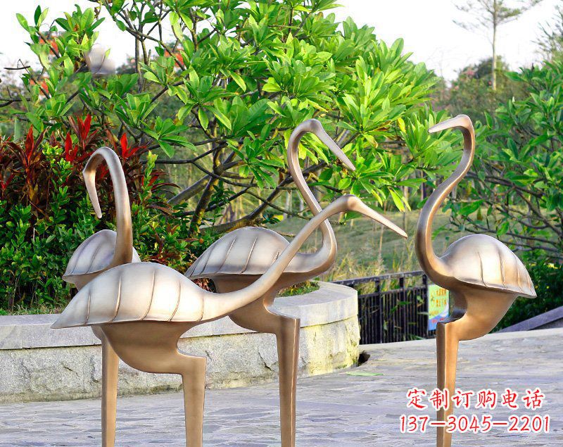 温州抽象丹顶鹤铜雕