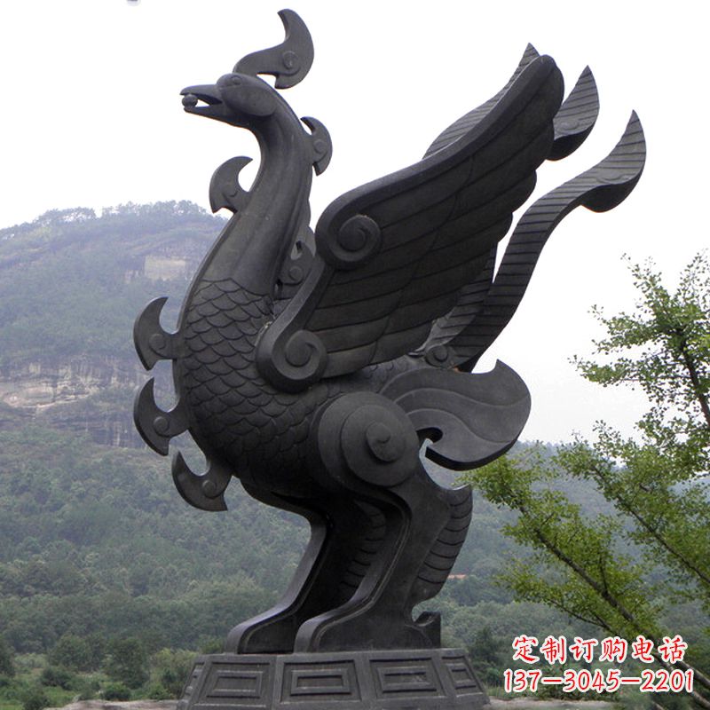 温州抽象凤凰铜雕-景区景点上古神兽动物景观雕塑