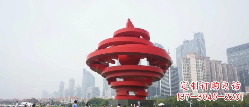 温州火炬雕塑标志五月风光