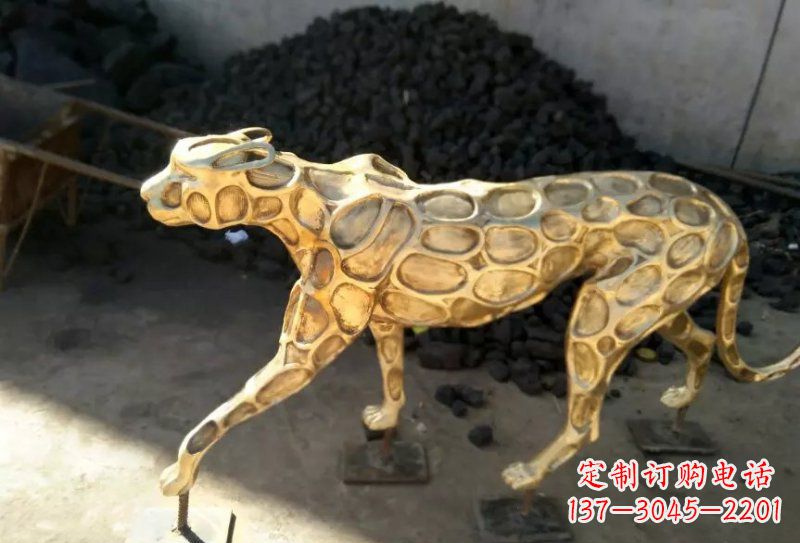 温州抽象金钱豹铜雕