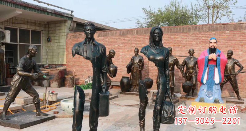 温州抽象男人女人铜雕