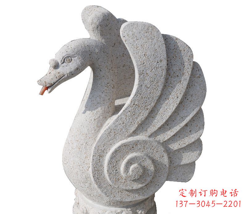 温州抽象喷水天鹅石雕 (2)