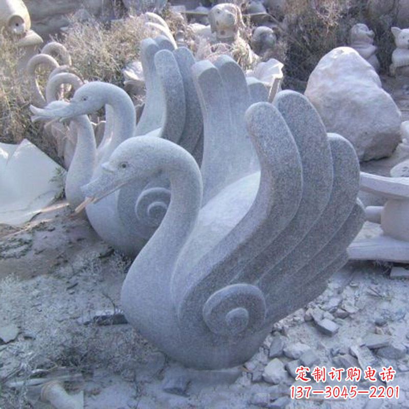 温州抽象喷水天鹅石雕