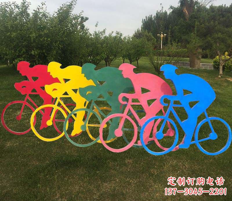 温州抽象骑自行车公园雕塑