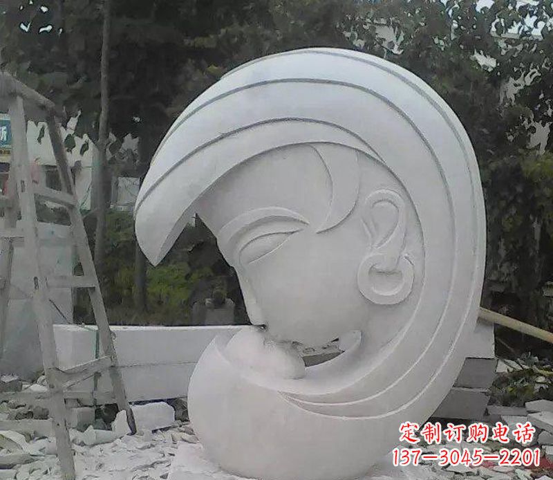温州抽象人物头像石雕