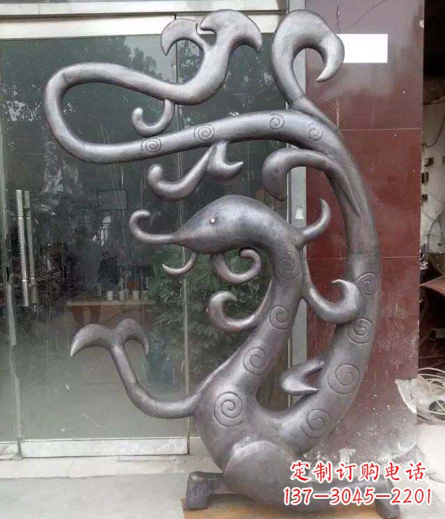 温州抽象蛇景观动物铜雕