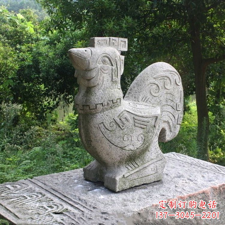 温州抽象生肖酉鸡动物石雕塑