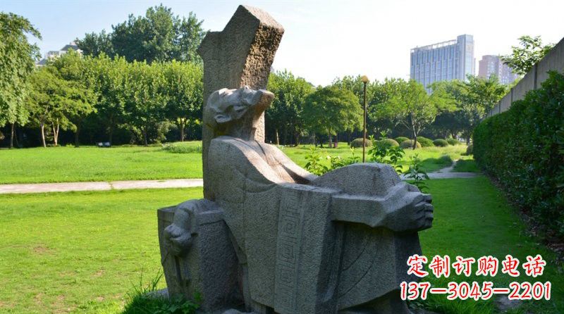 温州兔雕塑——表达抽象守株待兔的智慧