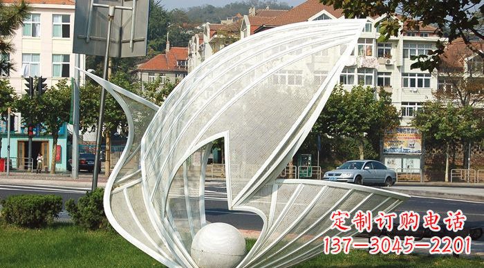 温州抽象天鹅不锈钢动物雕塑