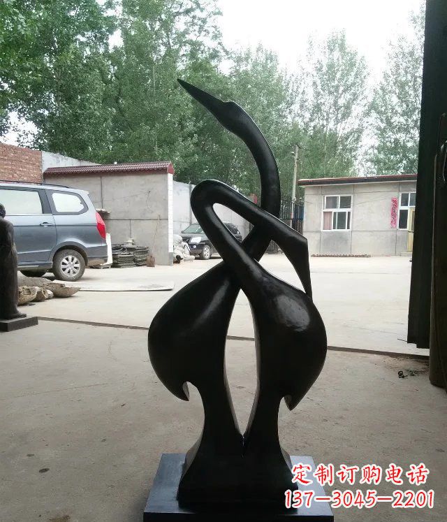 温州抽象天鹅景观动物铜雕