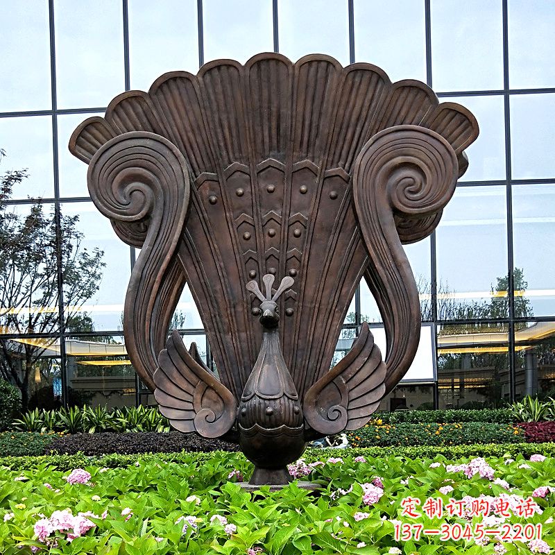 温州抽象铜雕孔雀雕塑