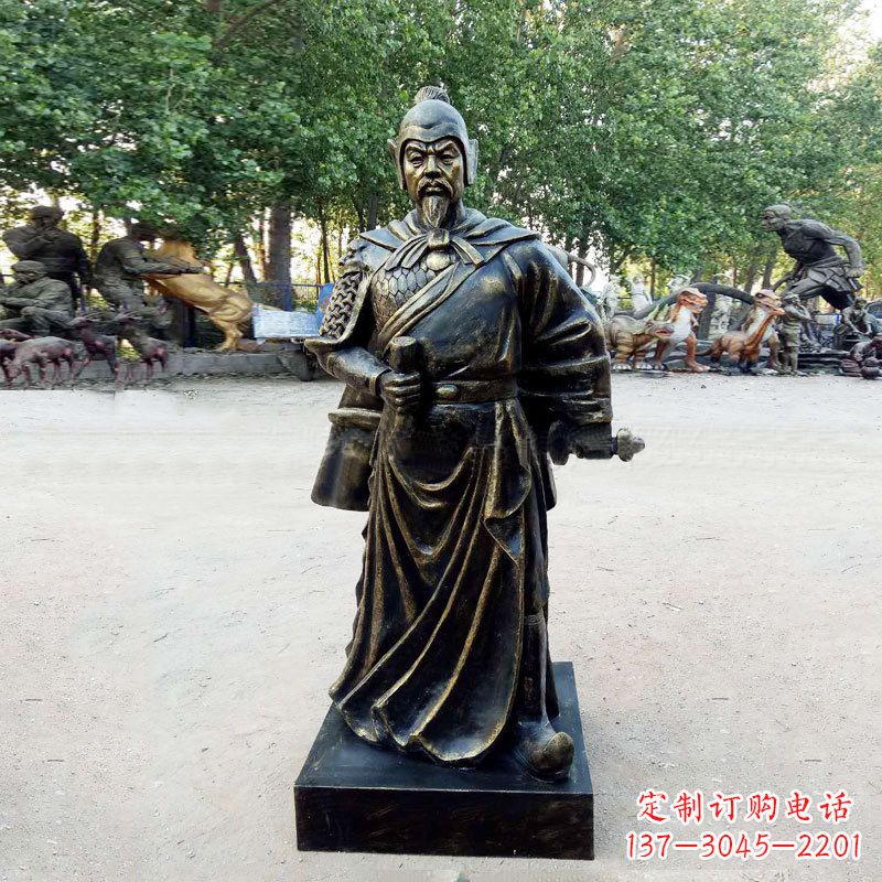 温州初唐名将历史著名人物李靖玻璃钢仿铜雕塑像