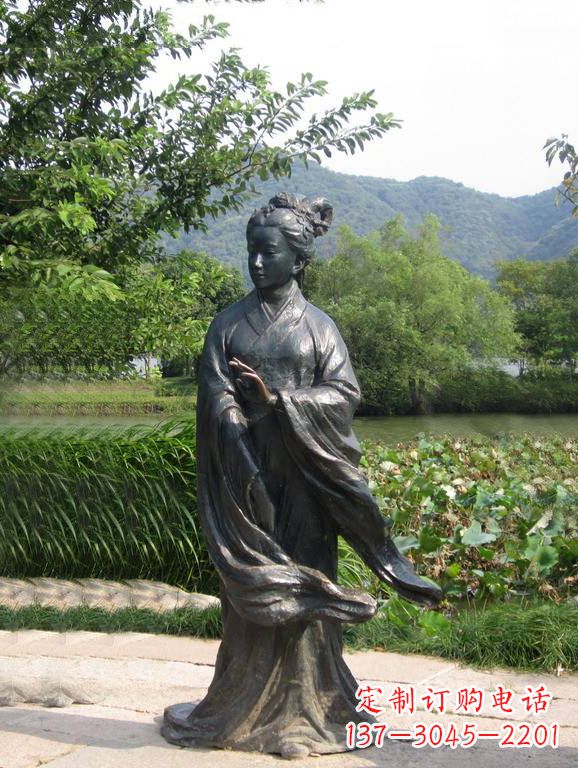 温州春秋时期著名美女西施铜雕塑像