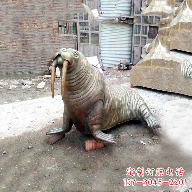 温州纯铜海豹雕塑