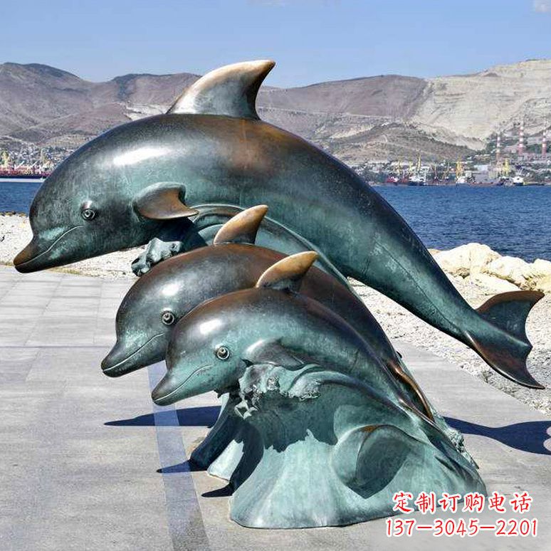温州纯铜海豚动物雕塑